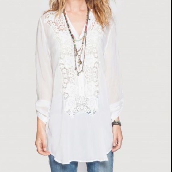 Johnny Was Rose Trail Embroidered Lace Tunic Blouse XS - Picture 1 of 8